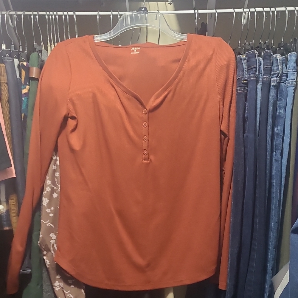 H&M Terracotta Long Sleeve Top